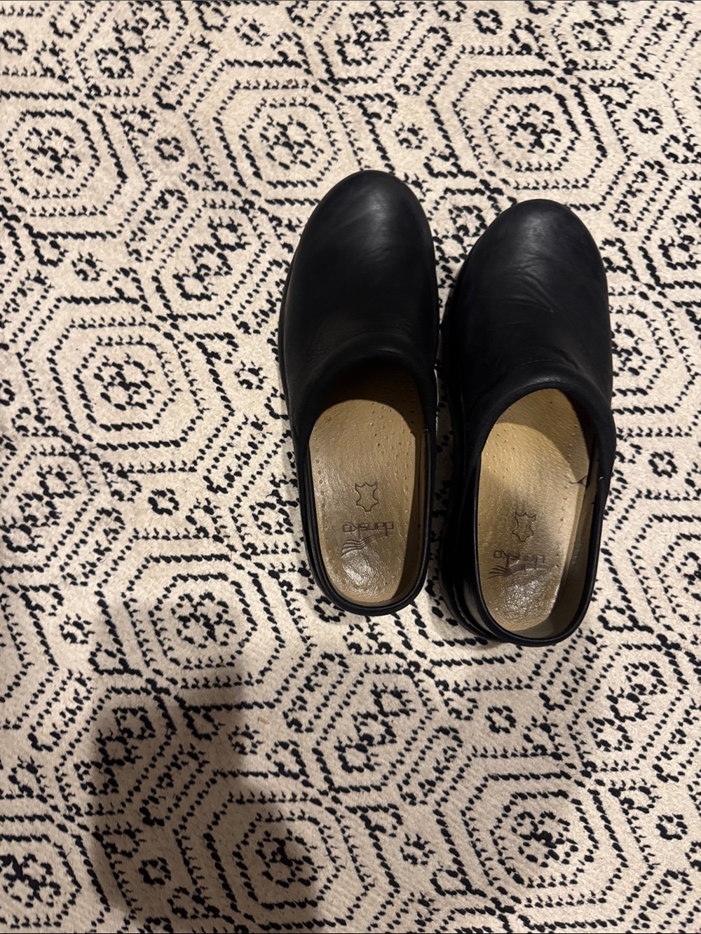 Dansko Classic Women's Black Leather Clog Shoes